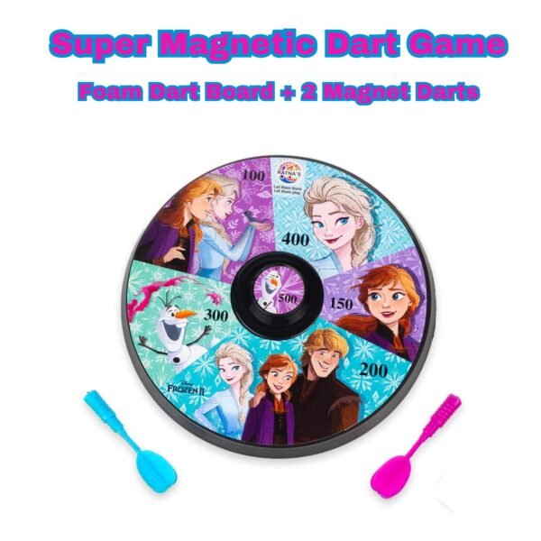 12 Inch Magnetic Foam Dart Board With 2 Pcs Magnet Darts - Kids Dart Game Princess And Cartoon Designs