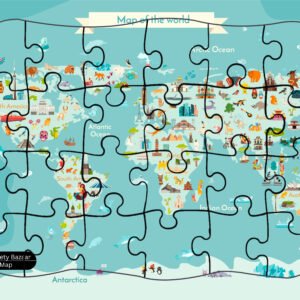 24 Pc Jigsaw Puzzle World Map 8x10.8inch