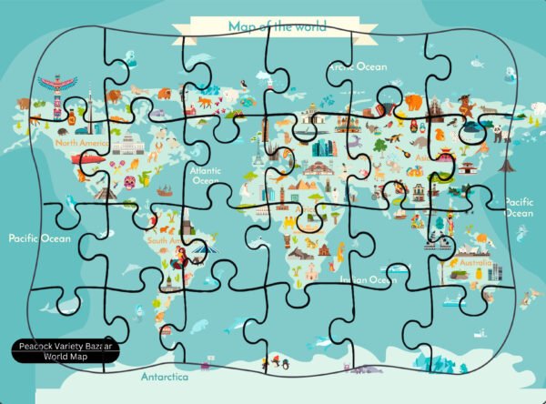 24 Pc Jigsaw Puzzle World Map 8x10.8inch
