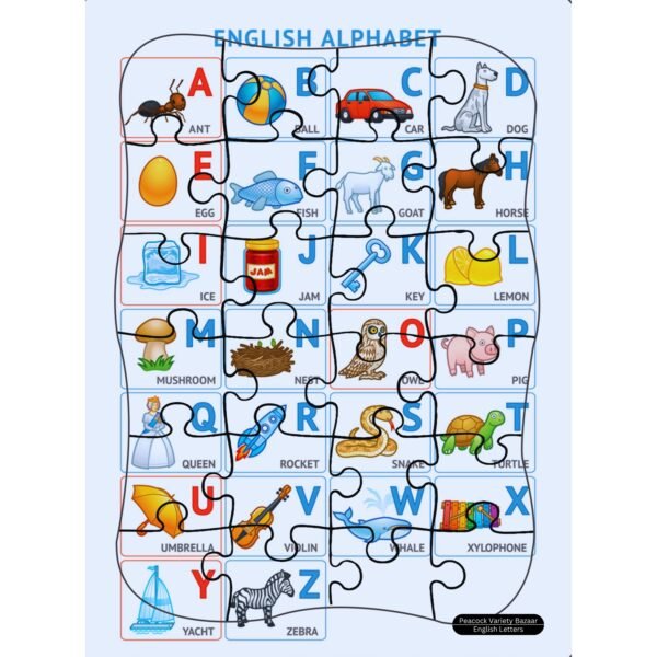 24 Pieces Jigsaw Puzzle English Alphabet ABCD 8x10.8 inch
